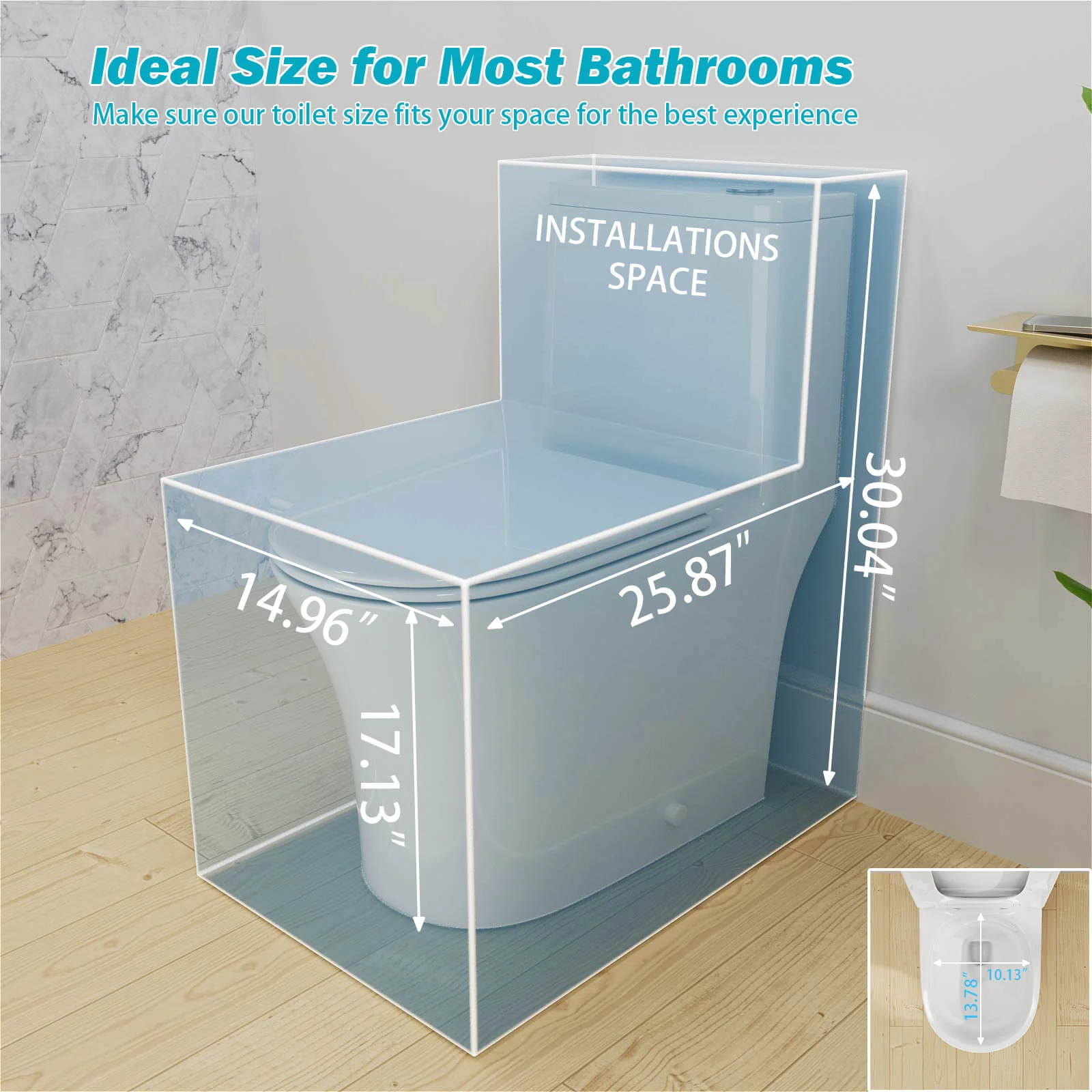 1.0/1.28 GPF Dual Flush EPA WaterSense Toilet – Save Water 20% - Image 12