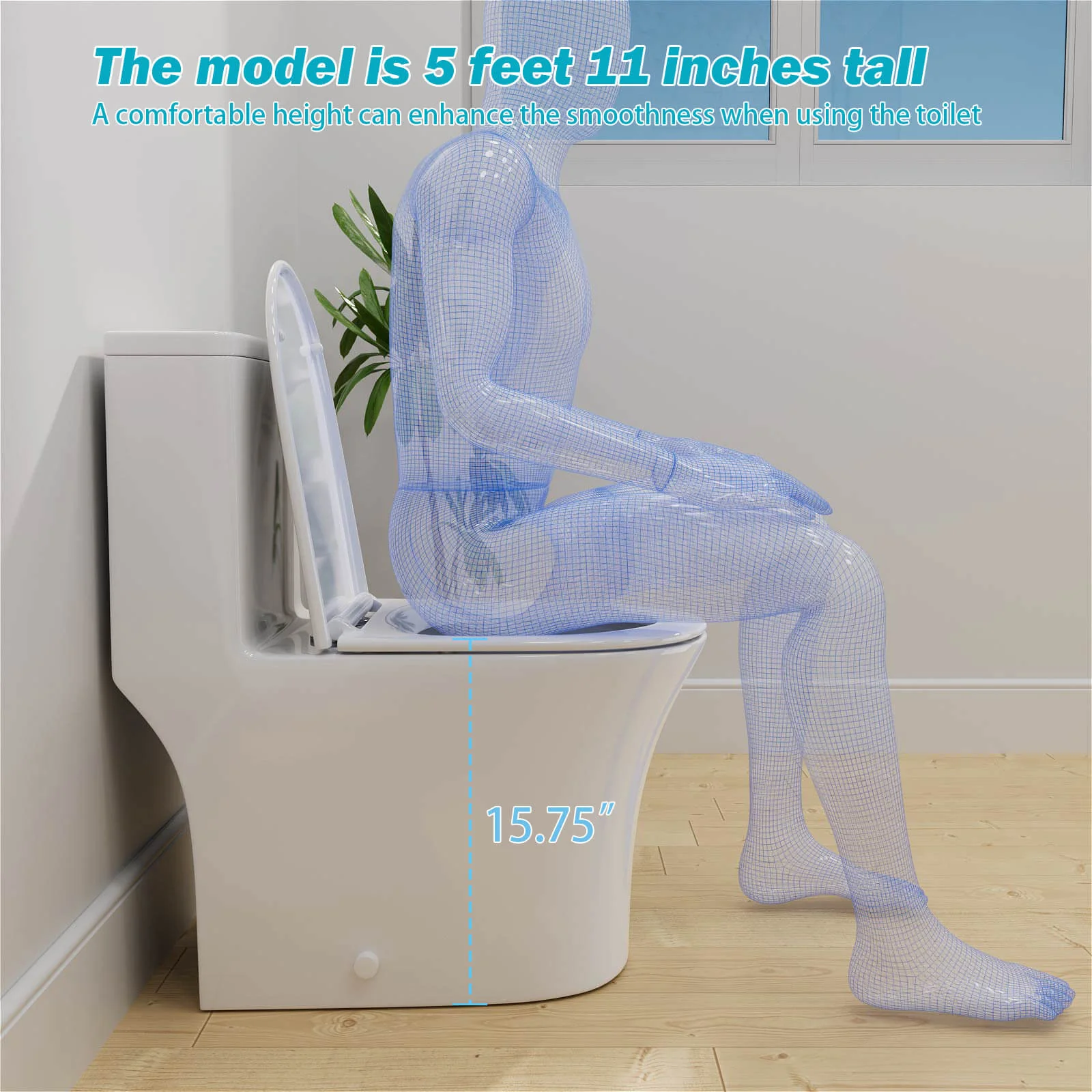 1.0/1.28 GPF Dual Flush EPA WaterSense Toilet – Save Water 20% - Image 5