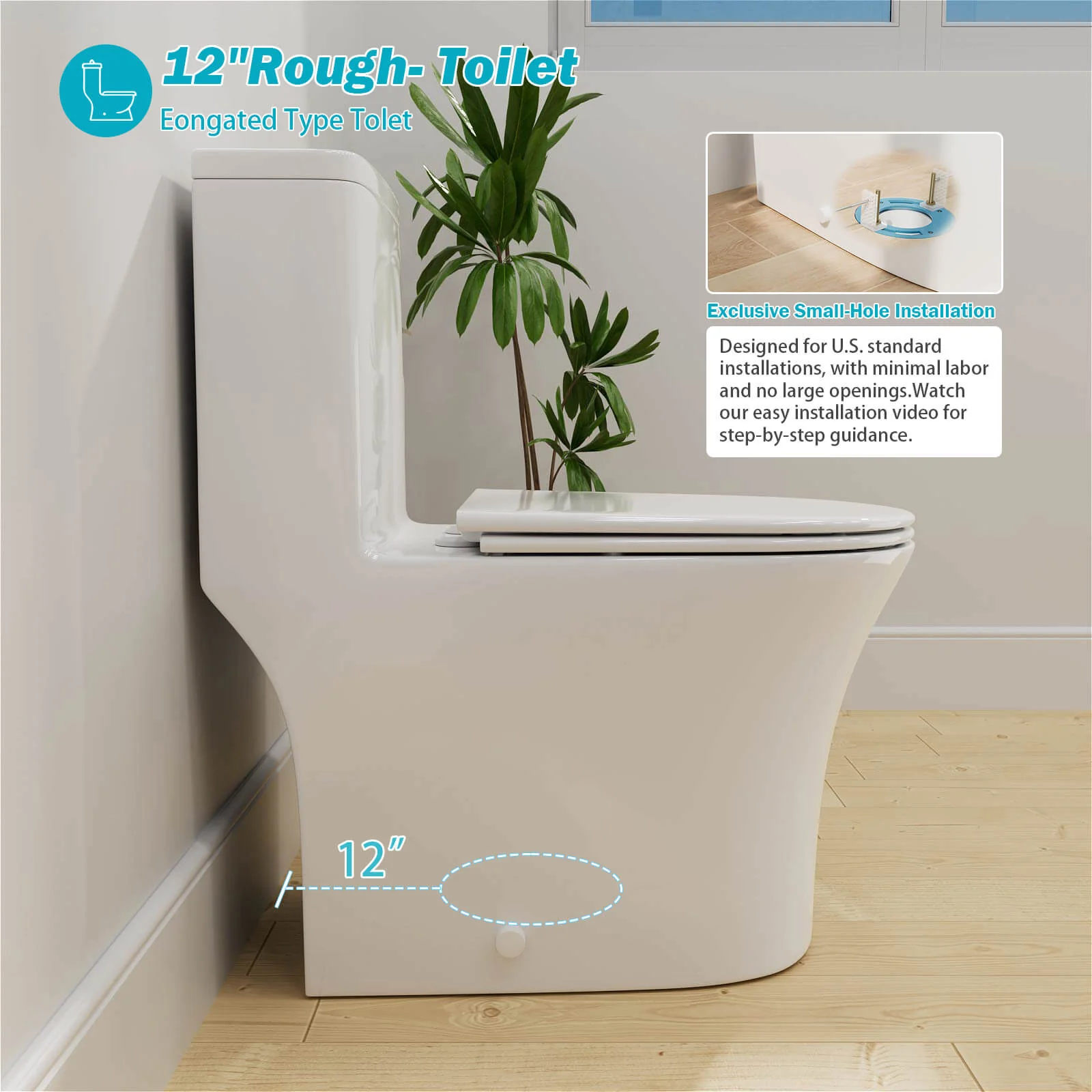 1.0/1.28 GPF Dual Flush EPA WaterSense Toilet – Save Water 20% - Image 6