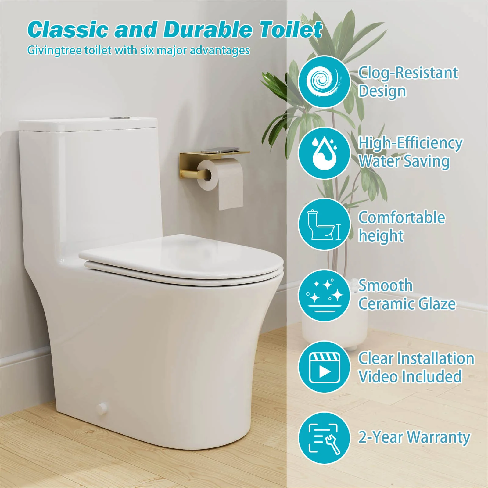 1.0/1.28 GPF Dual Flush EPA WaterSense Toilet – Save Water 20% - Image 8