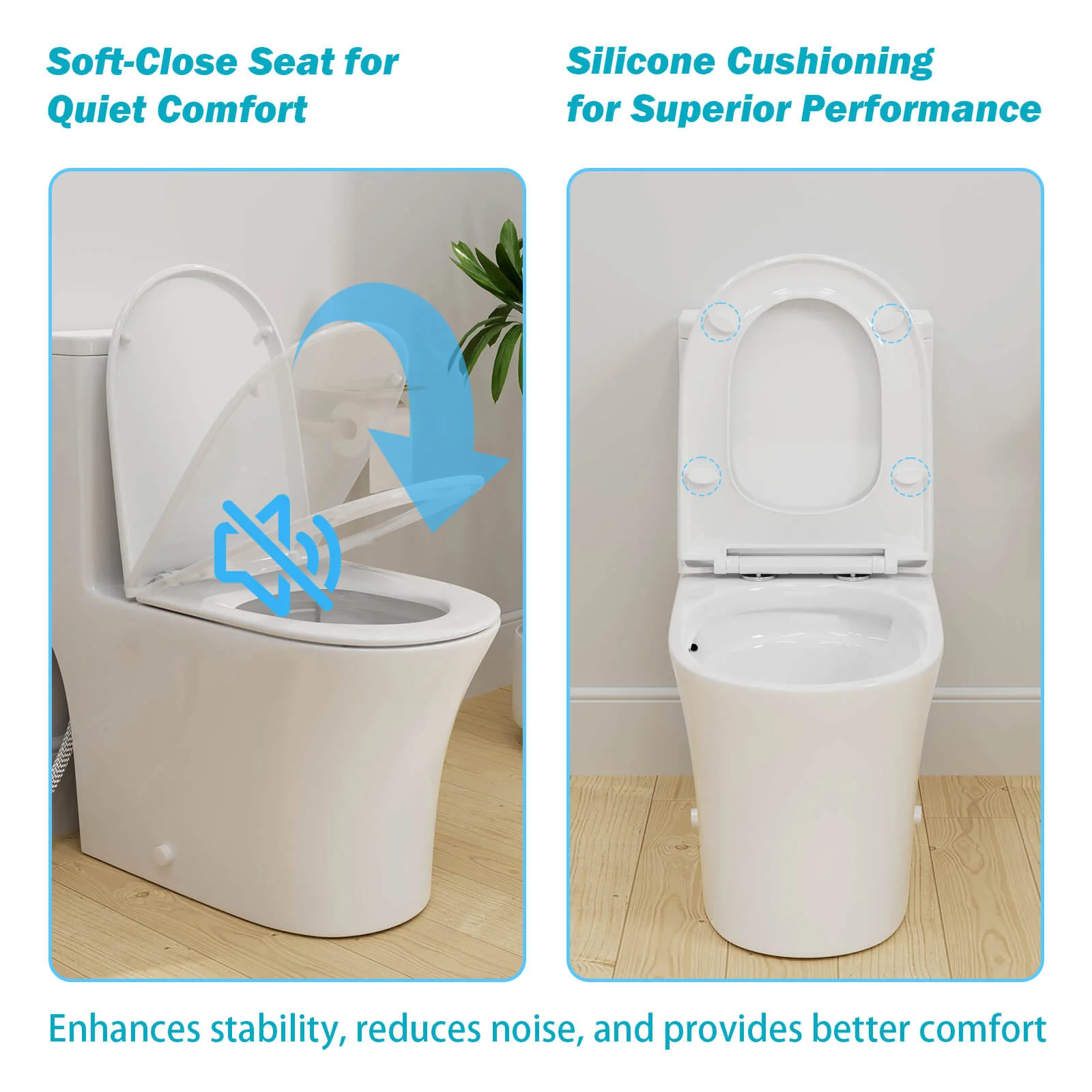 1.0/1.28 GPF Dual Flush EPA WaterSense Toilet – Save Water 20% - Image 9