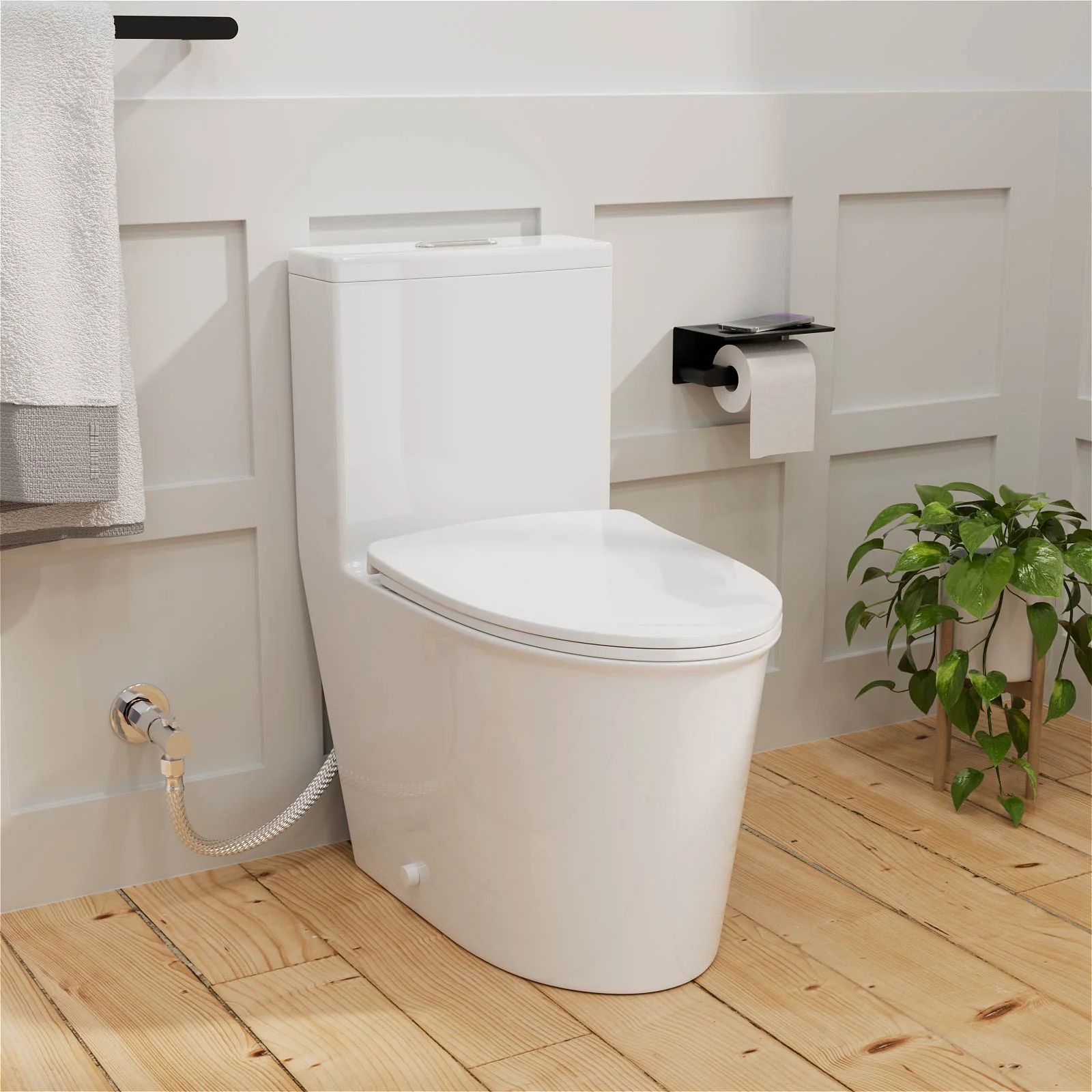 1.0/1.28 GPF Dual Flush One-Piece Skirted Toilet - Image 4