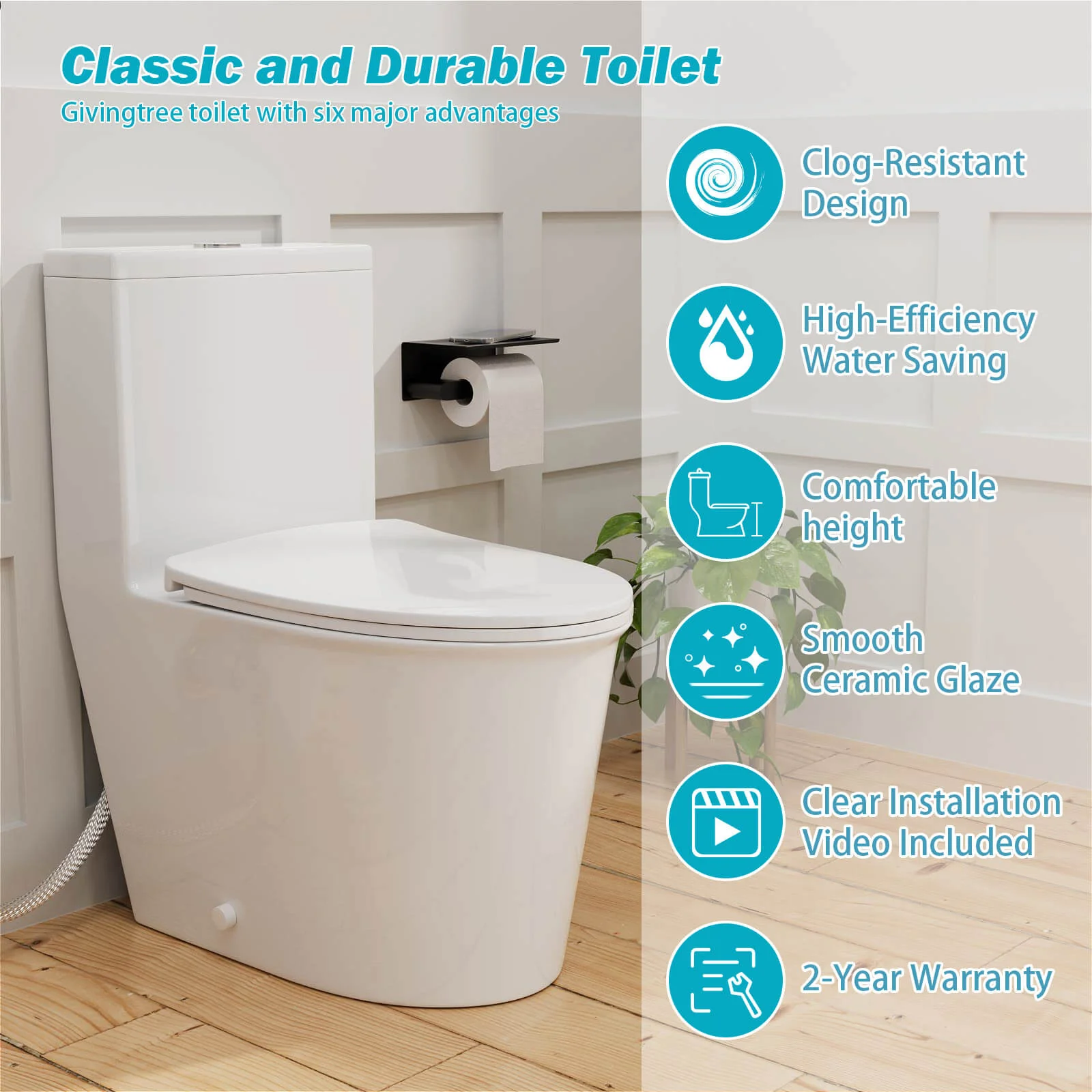 1.0/1.28 GPF Dual Flush One-Piece Skirted Toilet - Image 9