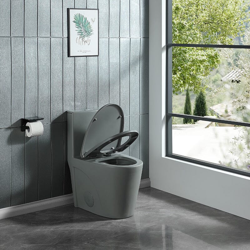 1.1/1.6 GPF Dual Flush One-Piece Floor Mount Elongated Toilet with Soft-Close Seat - Image 4