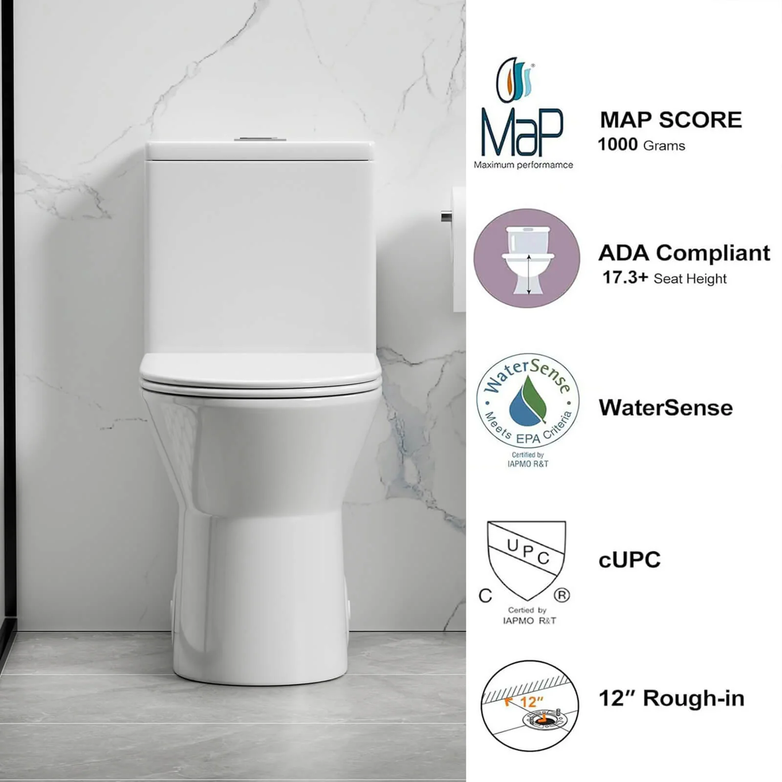 1.1/1.6 GPF Quiet Dual-Flush Rimless Toilet - Image 9