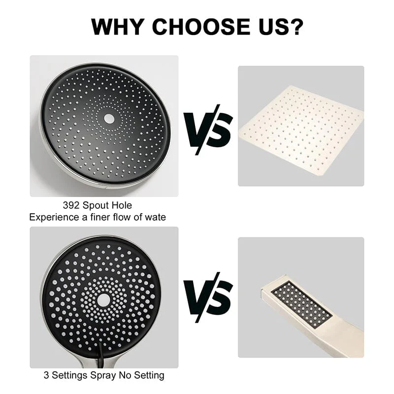 12" Ceiling Mount Round Shower Systems with Head Shower & Hand Shower Combo Set - Image 29