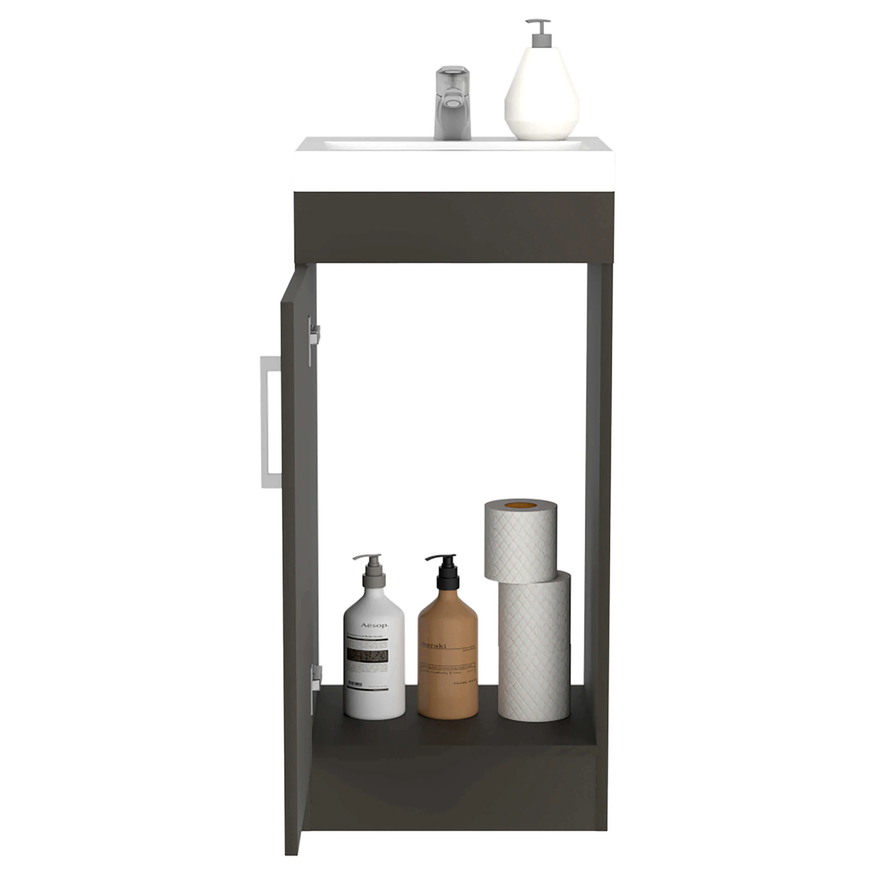 15'' Compact Particleboard Bathroom Vanity - Image 3