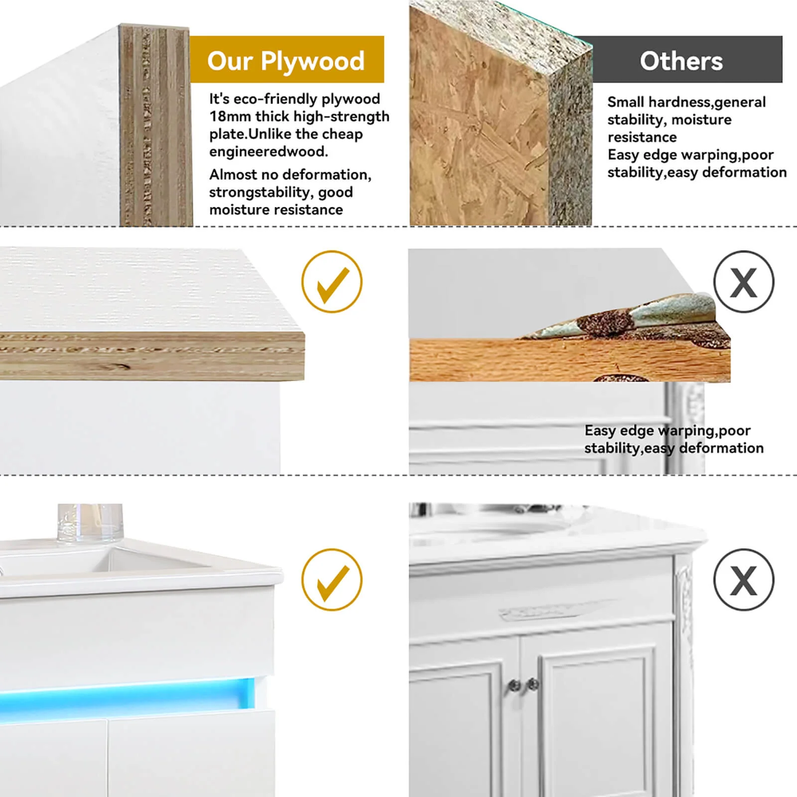 16" Wall-Mounted Vanity with Built-In Motion Sensor Light - Image 10