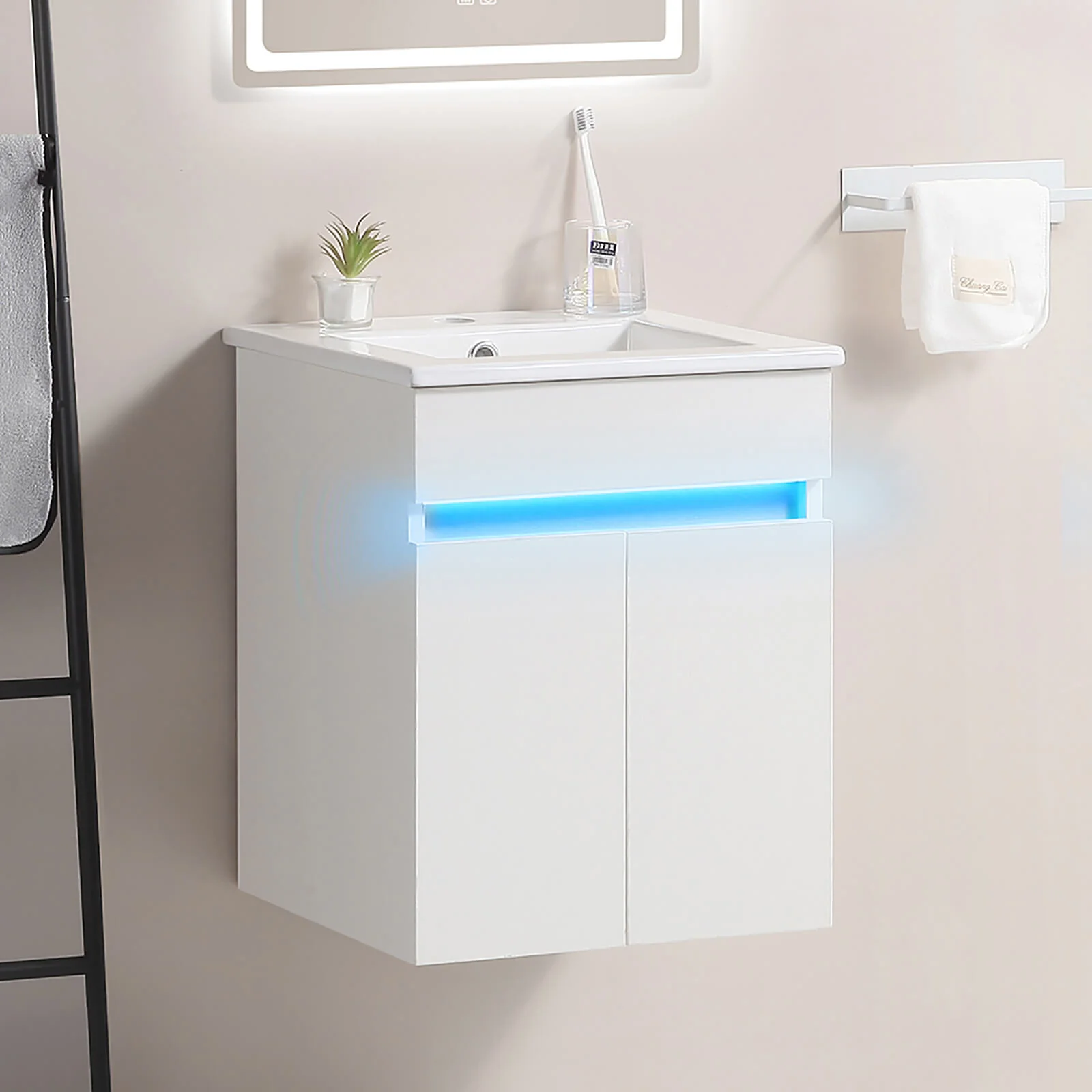 16" Wall-Mounted Vanity with Built-In Motion Sensor Light - Image 3