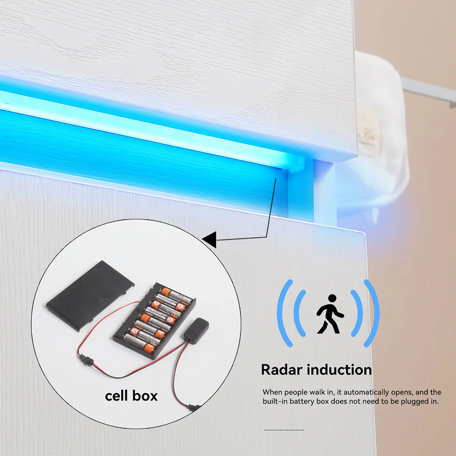 16" Wall-Mounted Vanity with Built-In Motion Sensor Light - Image 4