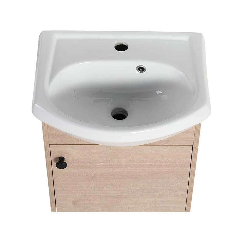 18 Inch Small Size Bathroom Vanity With Ceramic Sink, Wall Mounting Design - Image 12