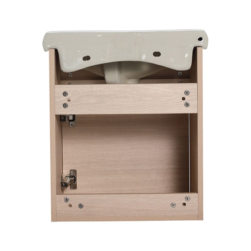 18 Inch Small Size Bathroom Vanity With Ceramic Sink, Wall Mounting Design - Image 16