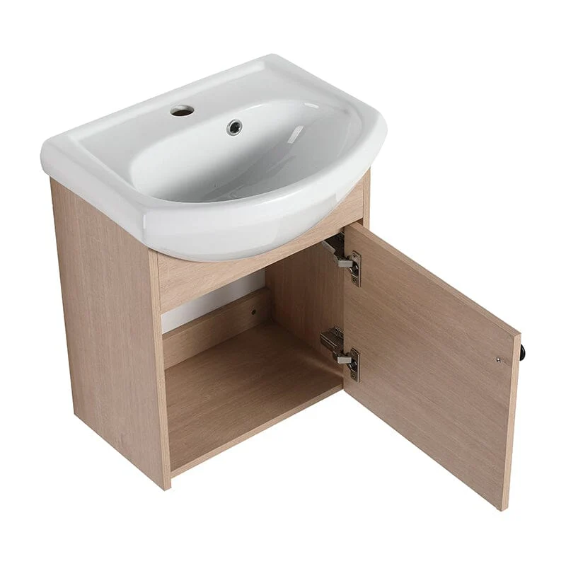 18 Inch Small Size Bathroom Vanity With Ceramic Sink, Wall Mounting Design - Image 17