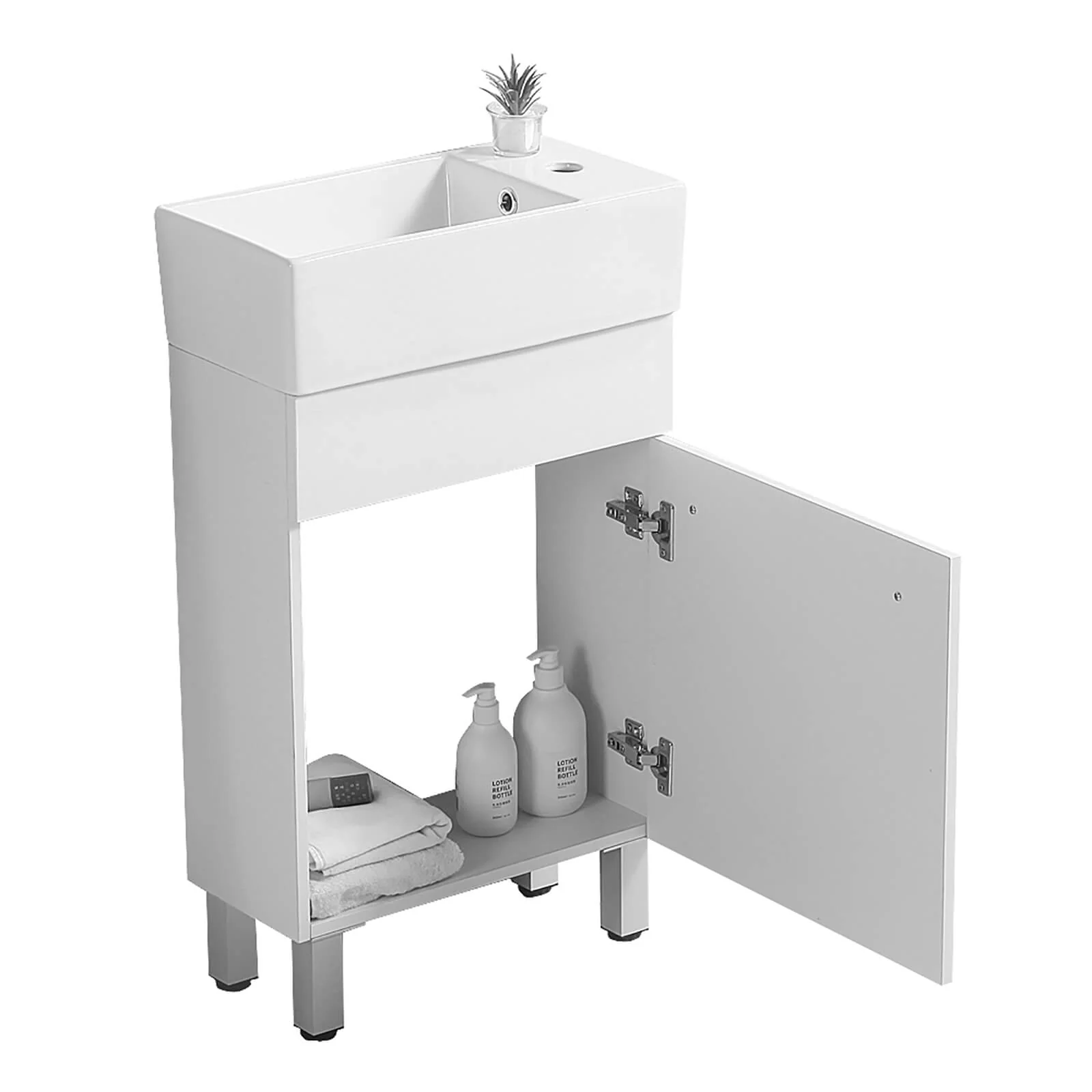 19" Slim Bathroom Vanity with Side Faucet Mount - Image 10