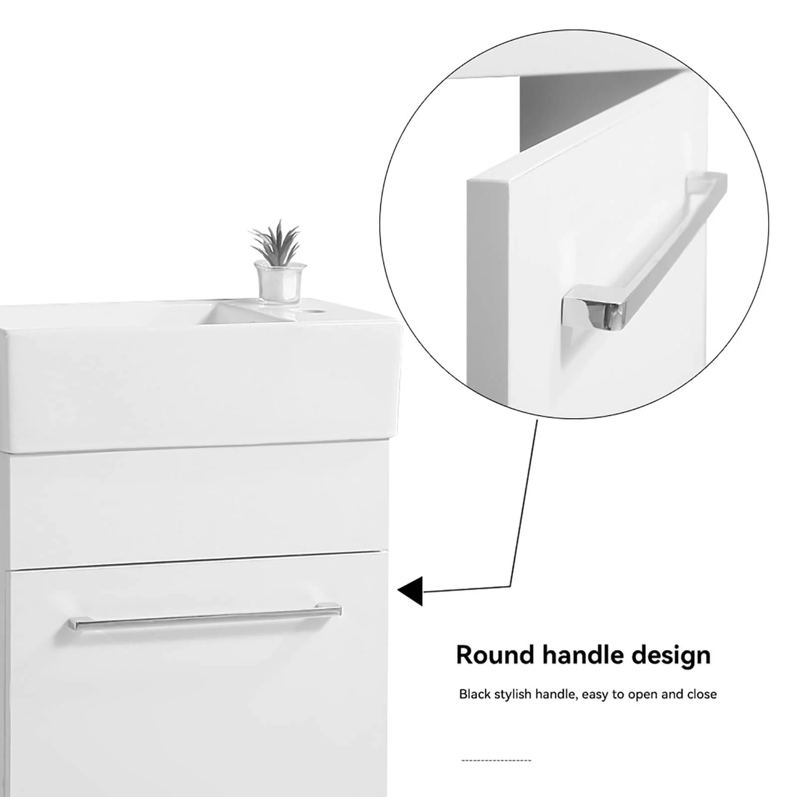 19" Slim Bathroom Vanity with Side Faucet Mount - Image 6