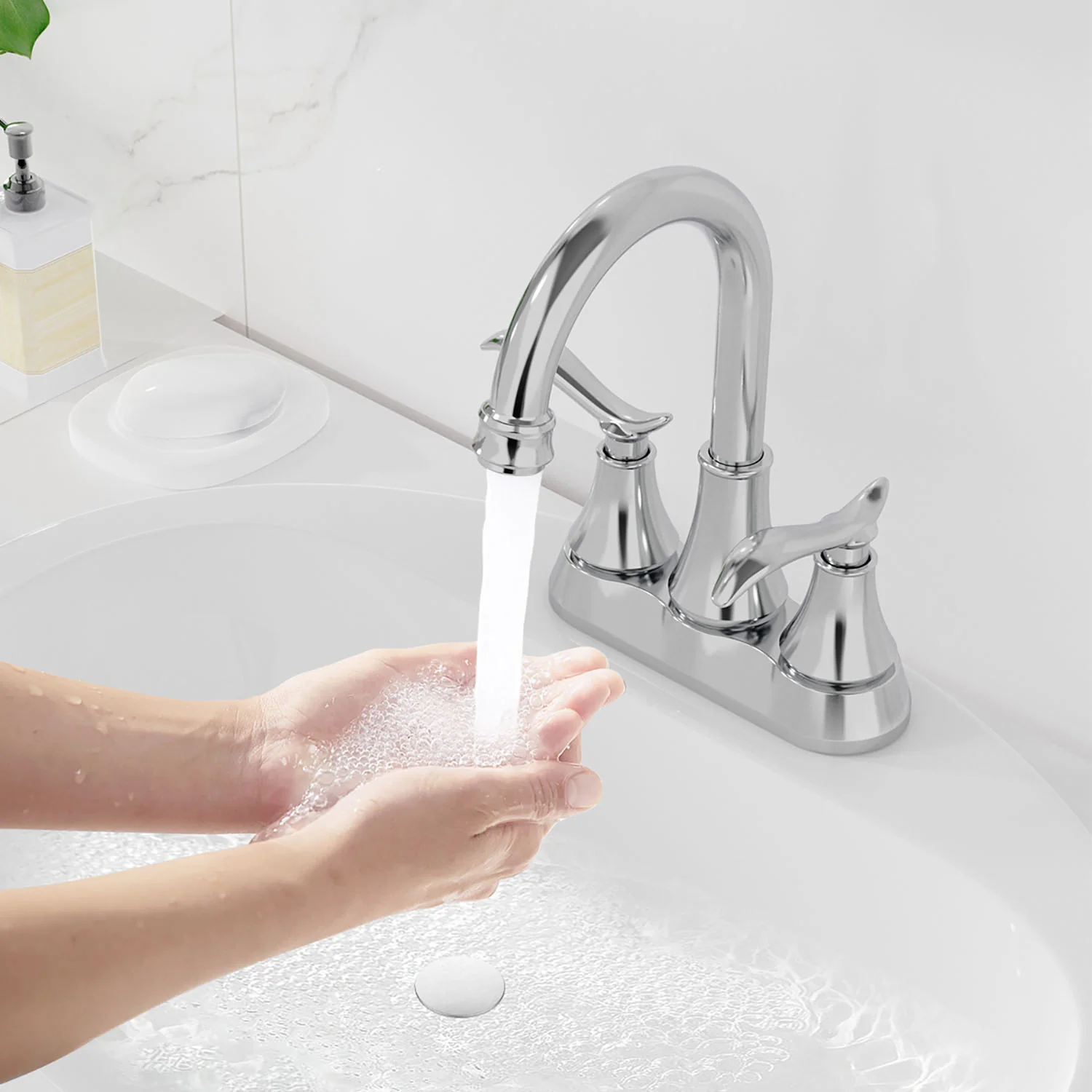 Giving Tree 2-Handle 4-Inch Bathroom Vanity Sink Faucet with Pop-up Drain - Image 21