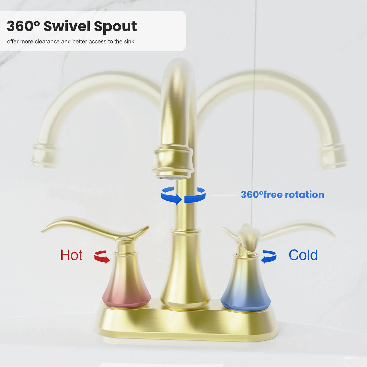 Giving Tree 2-Handle 4-Inch Bathroom Vanity Sink Faucet with Pop-up Drain - Image 3