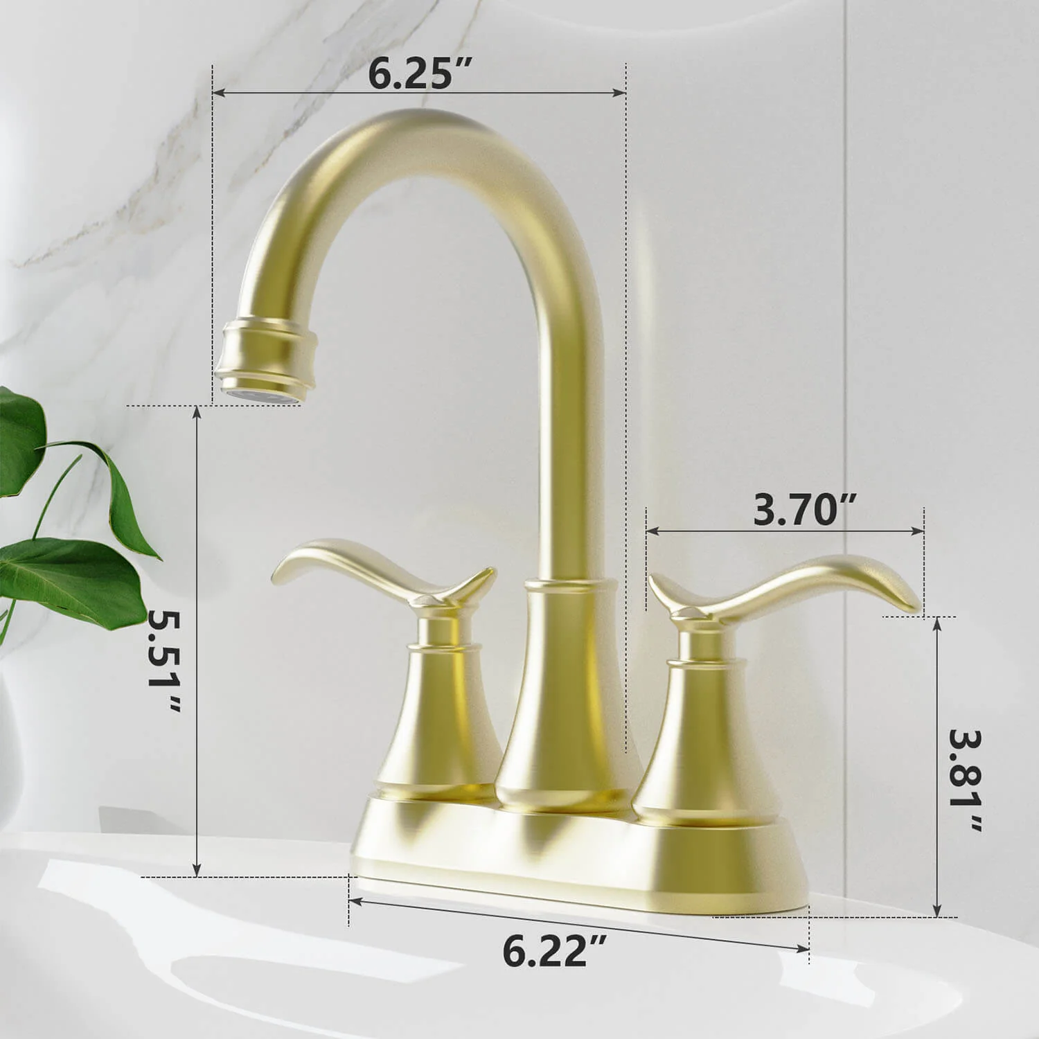 Giving Tree 2-Handle 4-Inch Bathroom Vanity Sink Faucet with Pop-up Drain - Image 6
