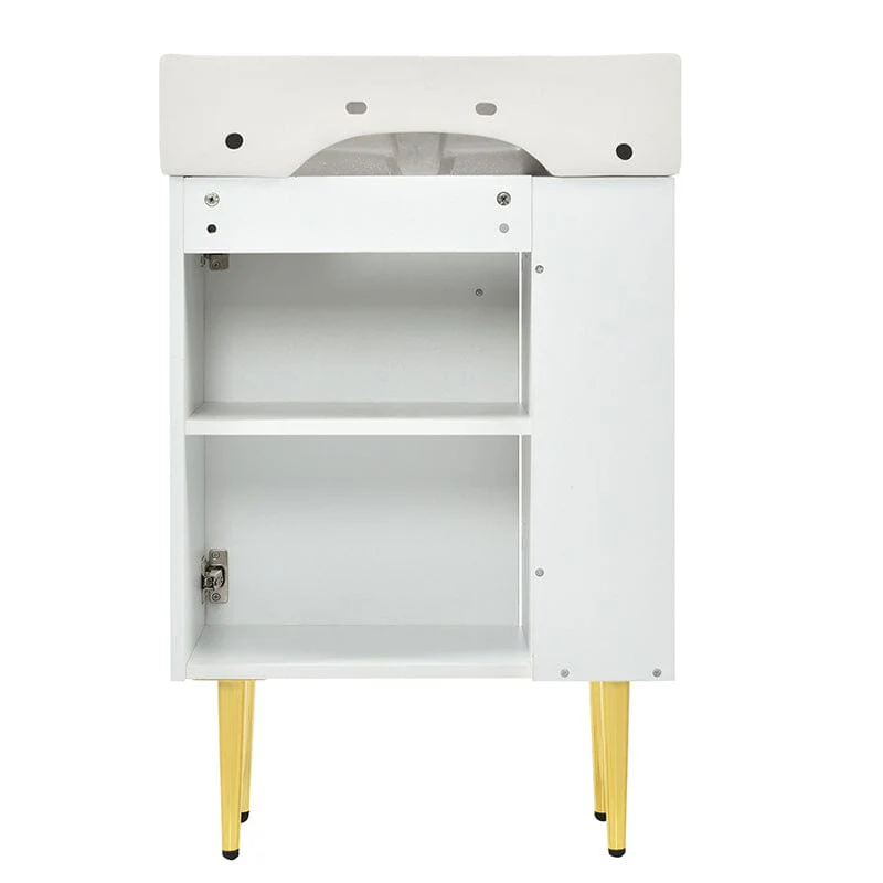 21.6'' Freestanding Bathroom Vanity with Ceramic Sink and Left Side Storage - Image 11