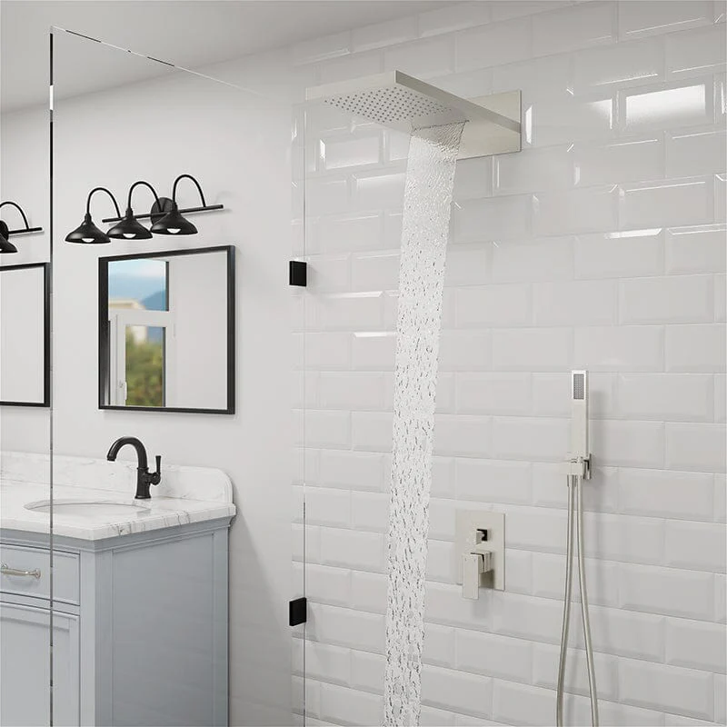 22'' Shower Set Dual Function Waterfall Rainfall Shower Head & Hand Shower - Image 17