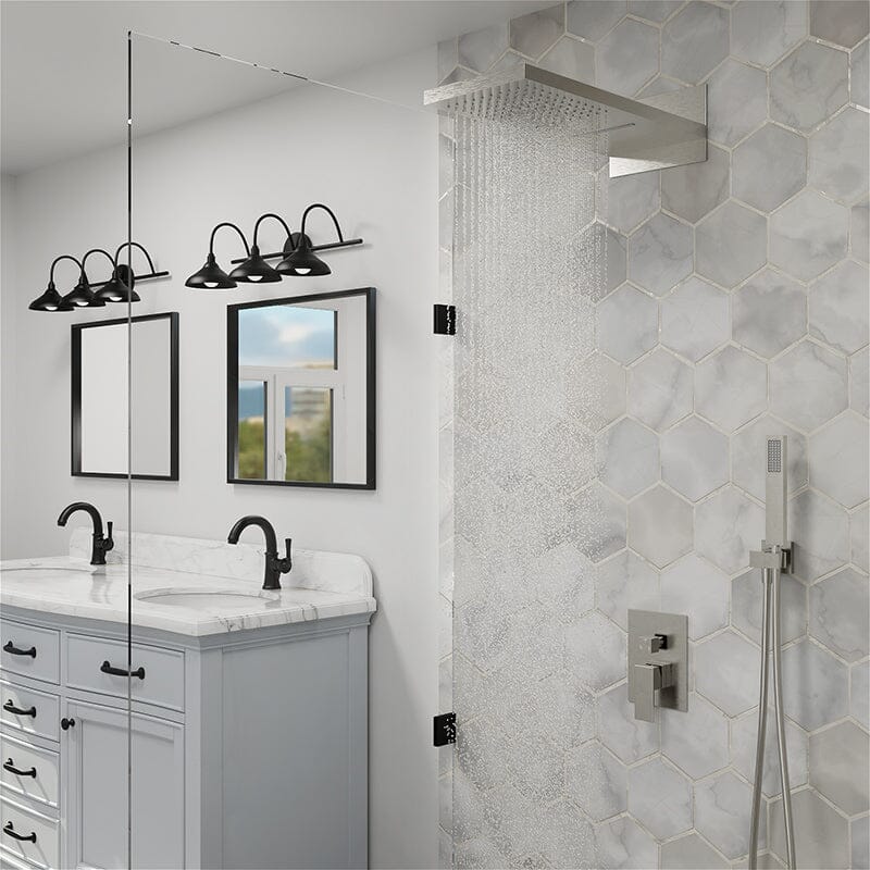 22'' Shower Set Dual Function Waterfall Rainfall Shower Head & Hand Shower - Image 18