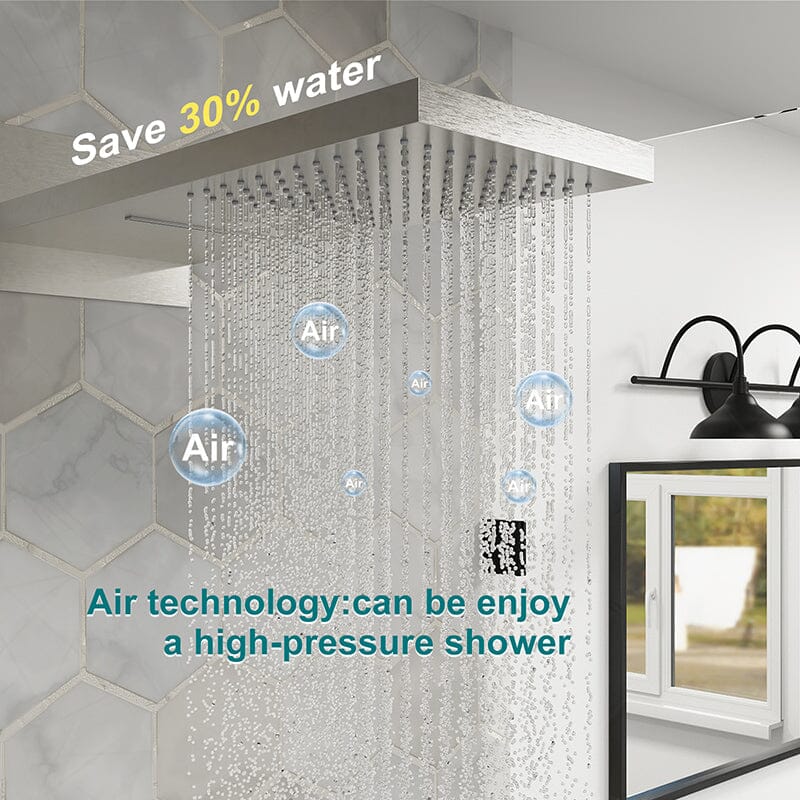 22'' Shower Set Dual Function Waterfall Rainfall Shower Head & Hand Shower - Image 20