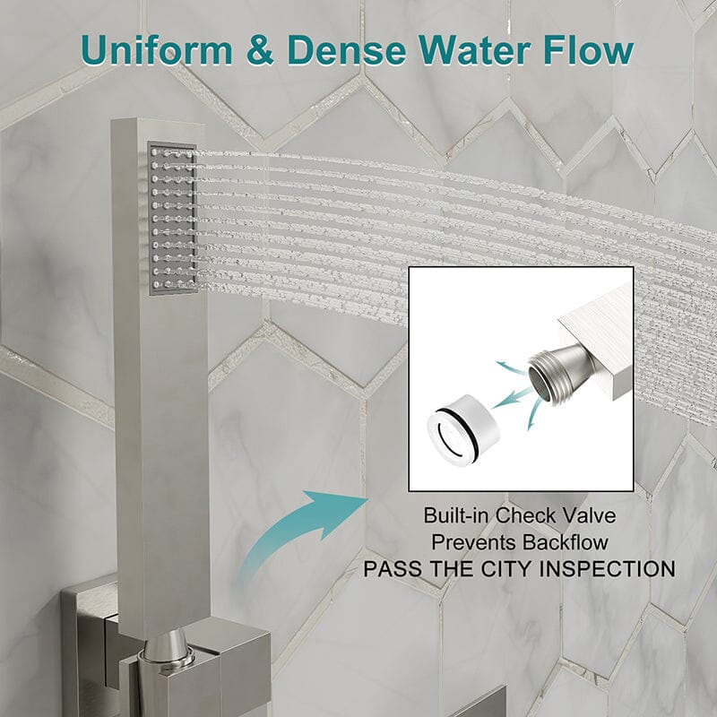 22'' Shower Set Dual Function Waterfall Rainfall Shower Head & Hand Shower - Image 23