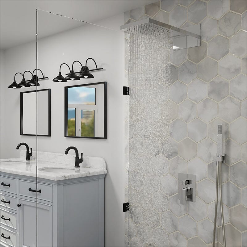 22'' Shower Set Dual Function Waterfall Rainfall Shower Head & Hand Shower - Image 34