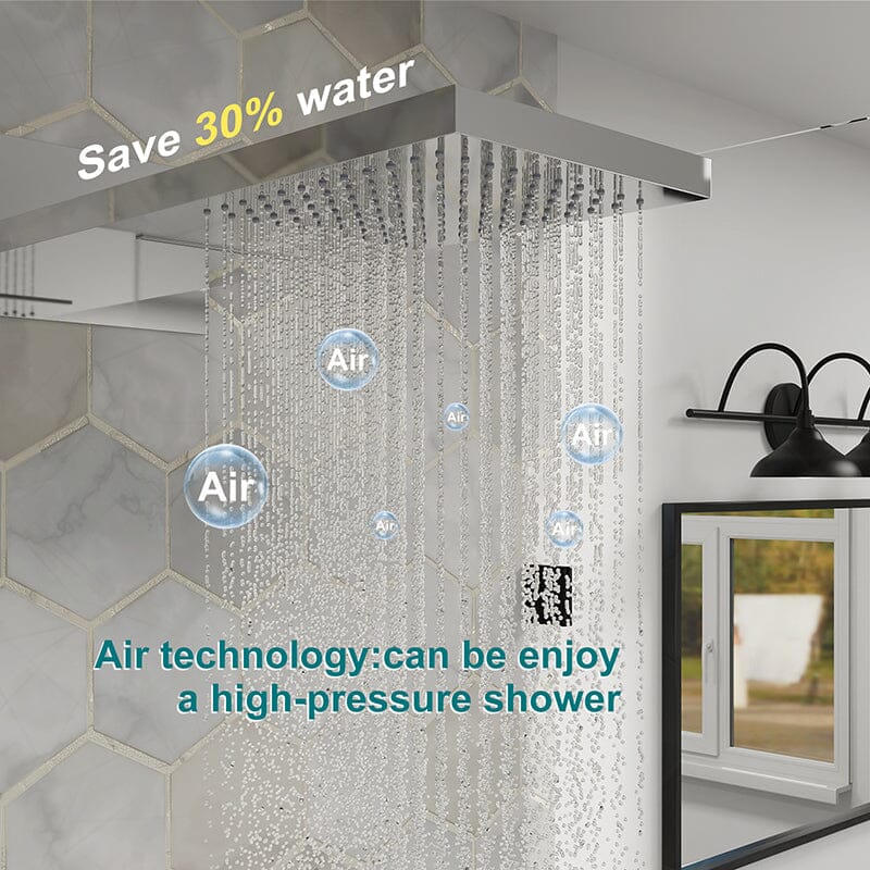 22'' Shower Set Dual Function Waterfall Rainfall Shower Head & Hand Shower - Image 36