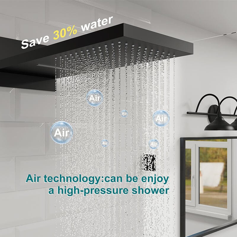 22'' Shower Set Dual Function Waterfall Rainfall Shower Head & Hand Shower - Image 4