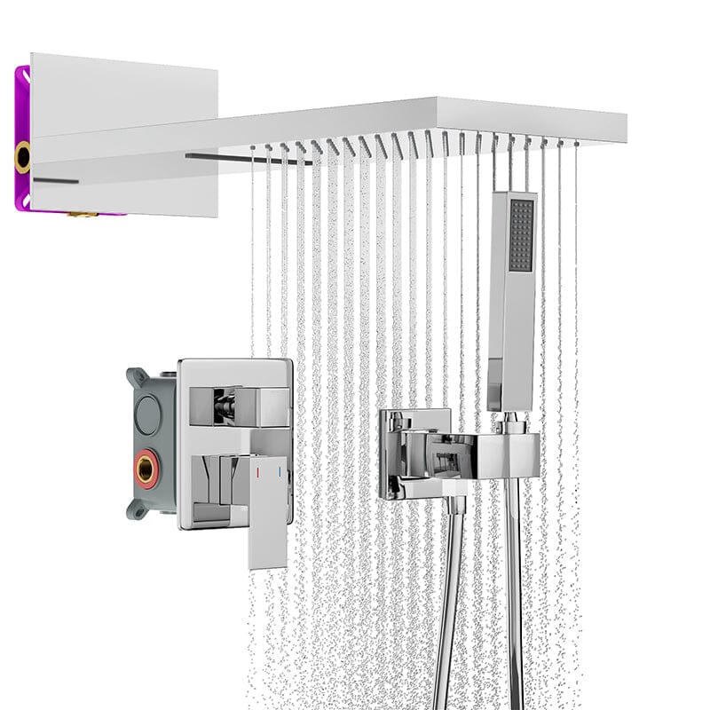 22'' Shower Set Dual Function Waterfall Rainfall Shower Head & Hand Shower - Image 41