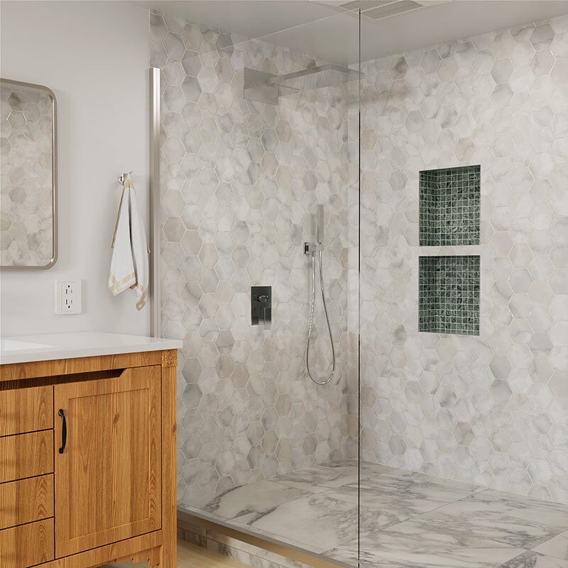 22'' Shower Set Dual Function Waterfall Rainfall Shower Head & Hand Shower - Image 47