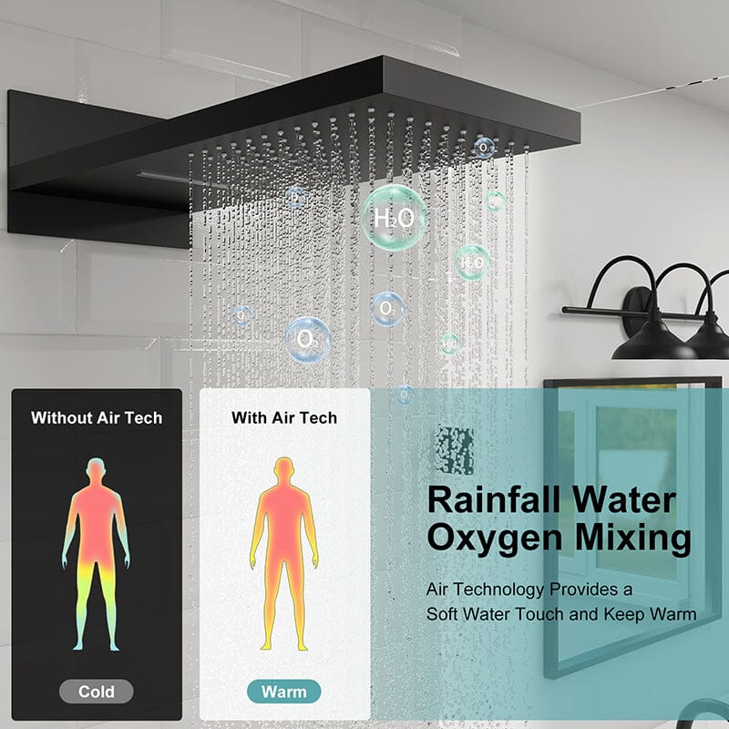 22'' Shower Set Dual Function Waterfall Rainfall Shower Head & Hand Shower - Image 5