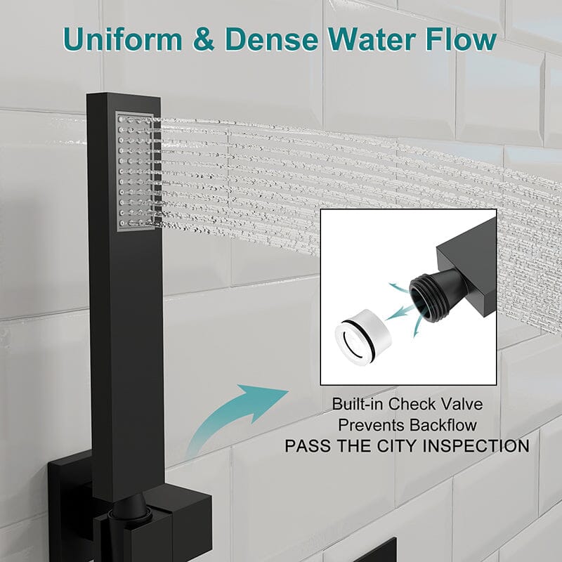 22'' Shower Set Dual Function Waterfall Rainfall Shower Head & Hand Shower - Image 7