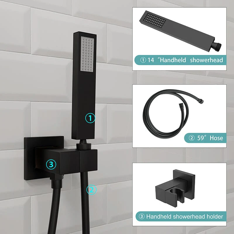 22'' Shower Set Dual Function Waterfall Rainfall Shower Head & Hand Shower - Image 8