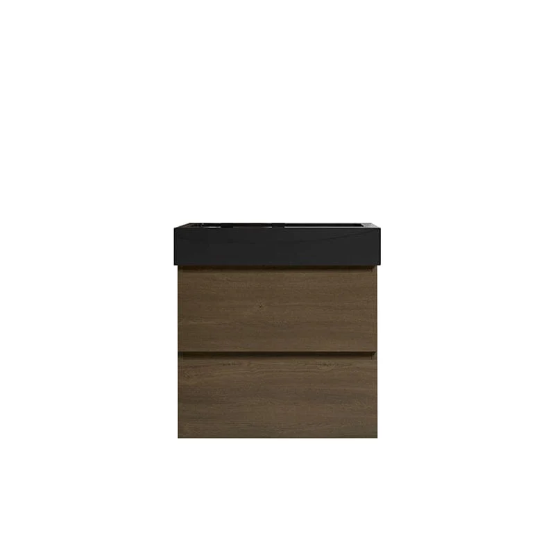 24'' Dark Oak Bathroom Vanity with Sink Wall Mounted One-Piece Sink Cabinet - Image 13