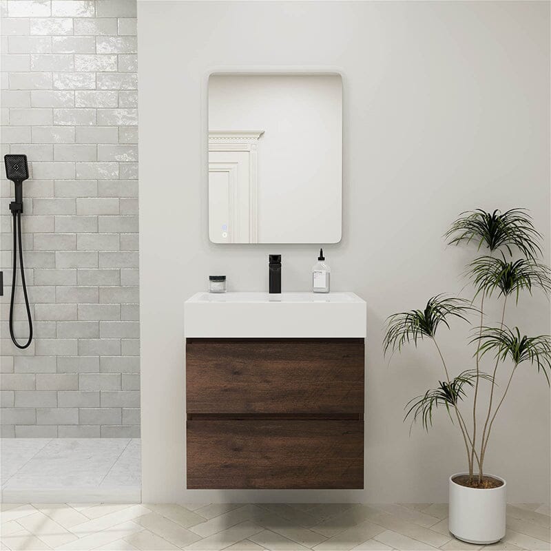 24 Inch Bathroom Vanity with Sink Wall Mounted Floating One-Piece Sink Cabinet - Image 16