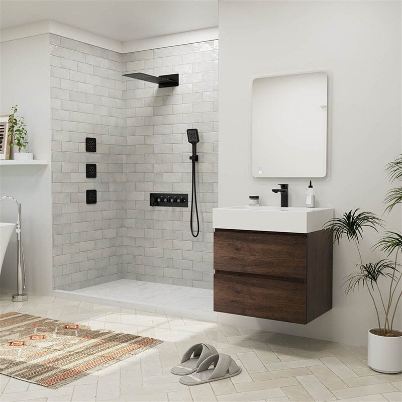 24 Inch Bathroom Vanity with Sink Wall Mounted Floating One-Piece Sink Cabinet - Image 20