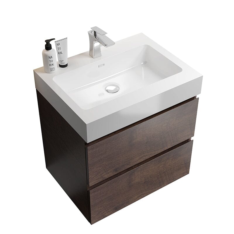 24 Inch Bathroom Vanity with Sink Wall Mounted Floating One-Piece Sink Cabinet - Image 22
