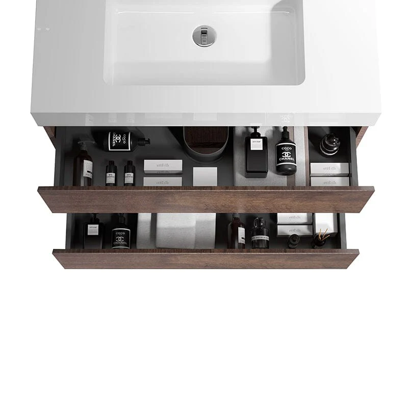 24 Inch Bathroom Vanity with Sink Wall Mounted Floating One-Piece Sink Cabinet - Image 24
