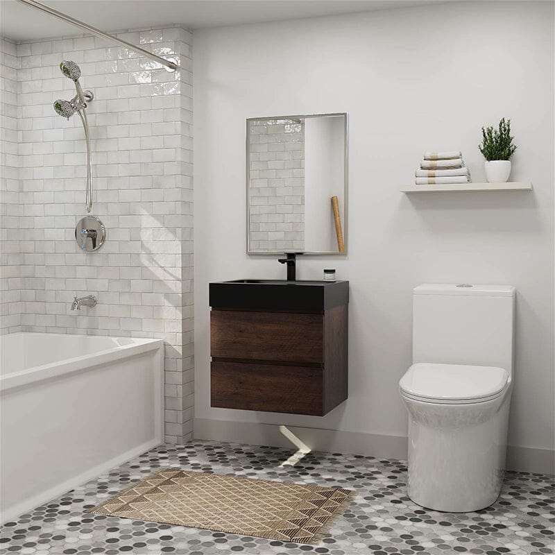 24 Inch Bathroom Vanity with Sink Wall Mounted Floating One-Piece Sink Cabinet - Image 5