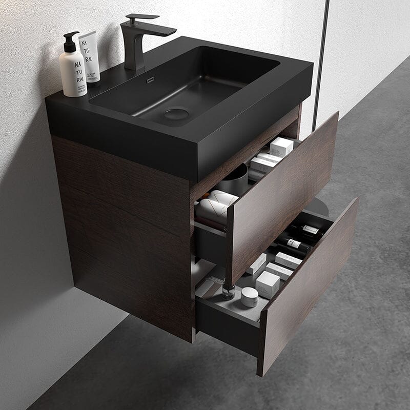 24 Inch Bathroom Vanity with Sink Wall Mounted Floating One-Piece Sink Cabinet - Image 7