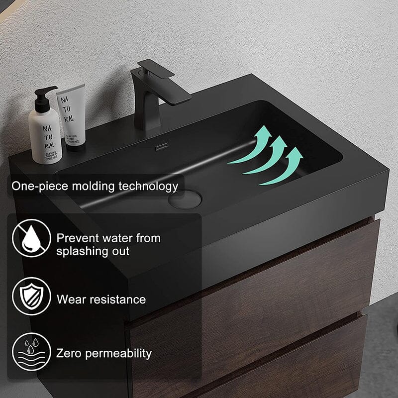 24 Inch Bathroom Vanity with Sink Wall Mounted Floating One-Piece Sink Cabinet - Image 8