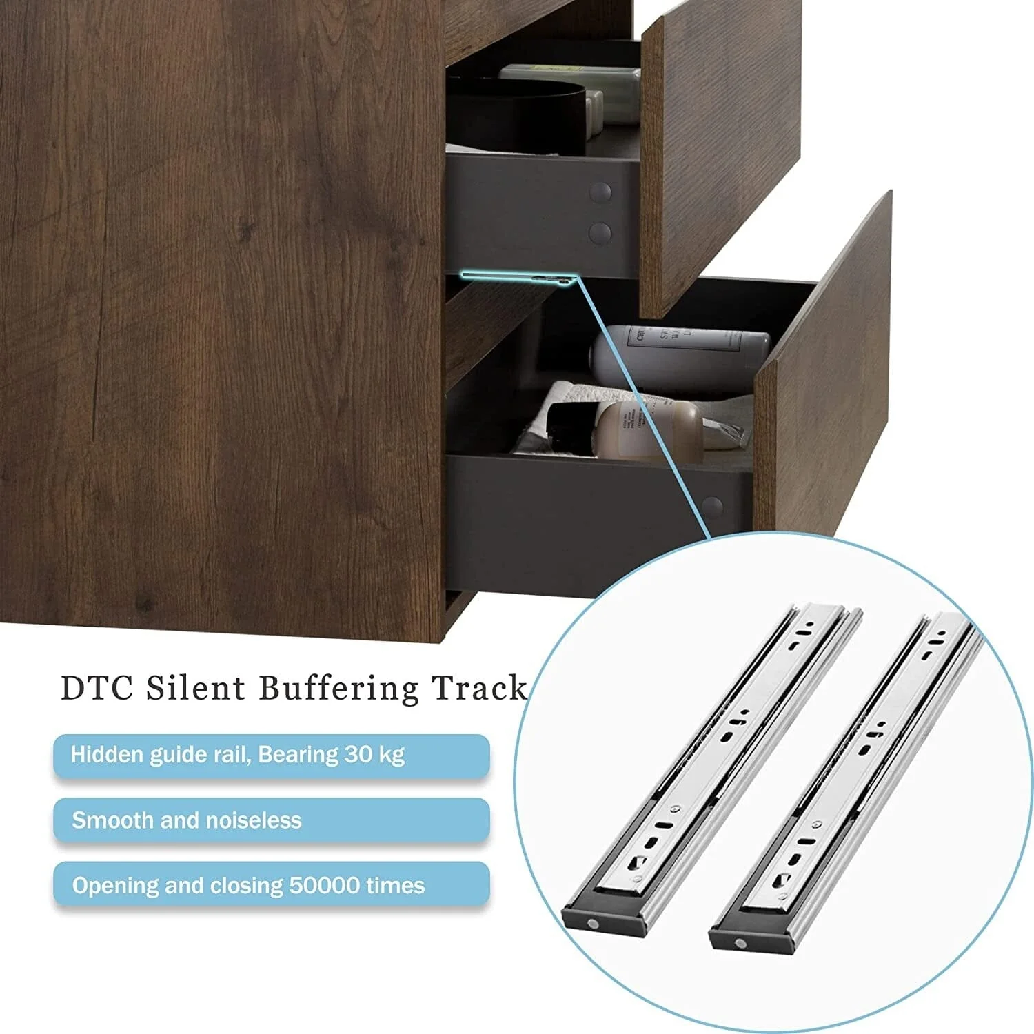 24 Inch Bathroom Vanity with Sink Floor Mounted One-Piece Sink Cabinet - Image 11