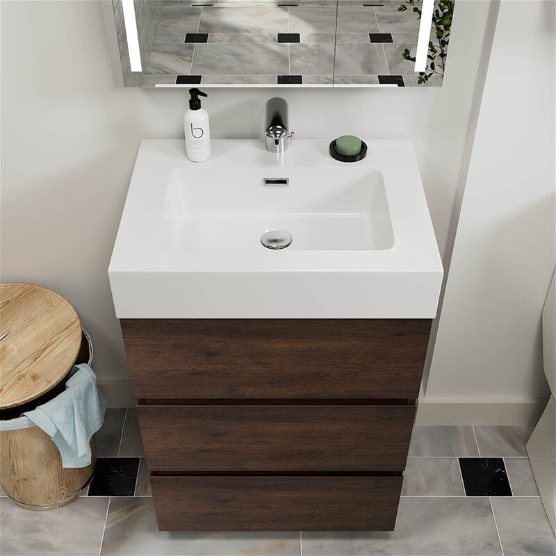 24 Inch Bathroom Vanity with Sink Floor Mounted One-Piece Sink Cabinet - Image 17