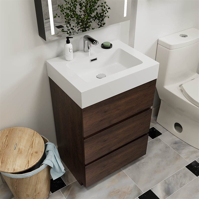 24 Inch Bathroom Vanity with Sink Floor Mounted One-Piece Sink Cabinet - Image 18