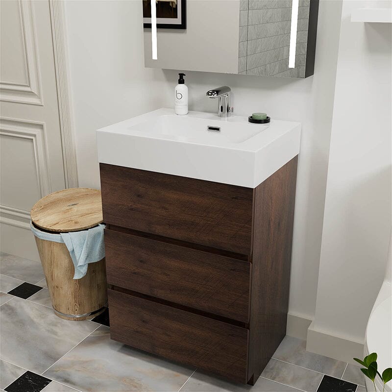 24 Inch Bathroom Vanity with Sink Floor Mounted One-Piece Sink Cabinet - Image 19