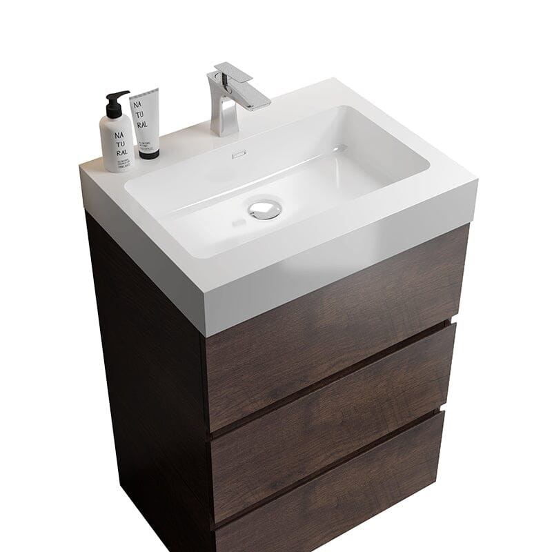 24 Inch Bathroom Vanity with Sink Floor Mounted One-Piece Sink Cabinet - Image 21