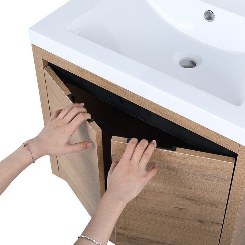 24 Inch Small Bathroom Vanity Cabinet With Sink Float Mounting Design - Image 14