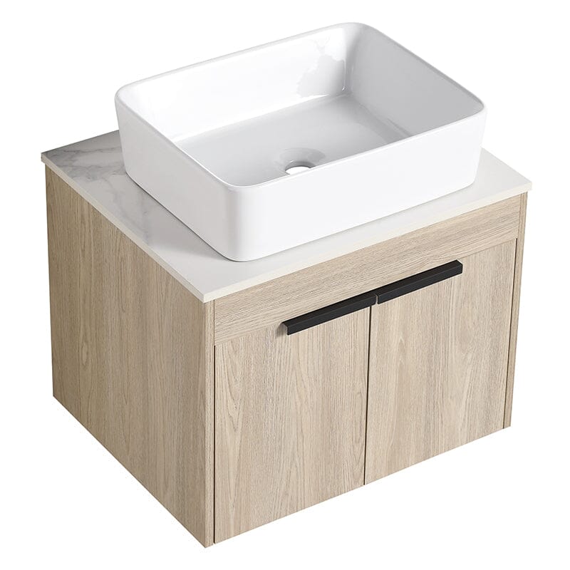 24'' Modern Design Floating Bathroom Vanity Sintered Stone Top Rectangular Ceramic Sink Set - Image 6